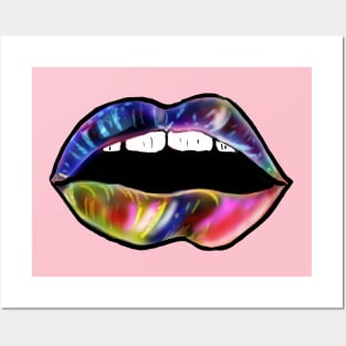 Rainbow Lips Posters and Art